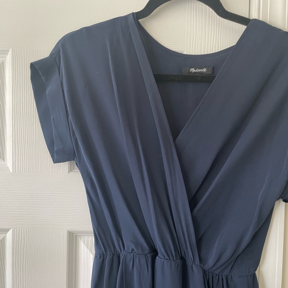 100% silk Navy Blue Madewell dress